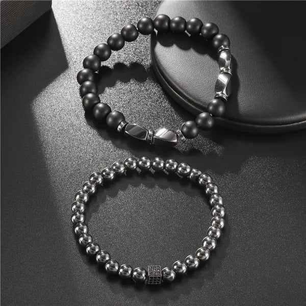 2pcs Natural Stone Elastic Bracelet Set Bracelets LOKDALE LTD 