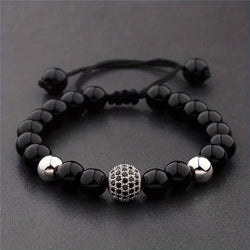 mens beaded bracelet Silver LOKDALE WATCHES 