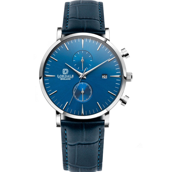 Nuthatch Chrono MC Blue - Silver/Blue 316L Stainless Steel - 42MM LOKDALE LTD 